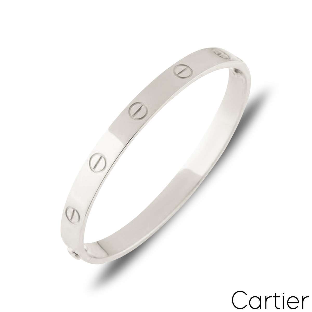 Cartier White Gold Plain Love Bracelet Size 19 B6035419 Cartier White Gold Plain Love Bracelet Size 19 B6035419